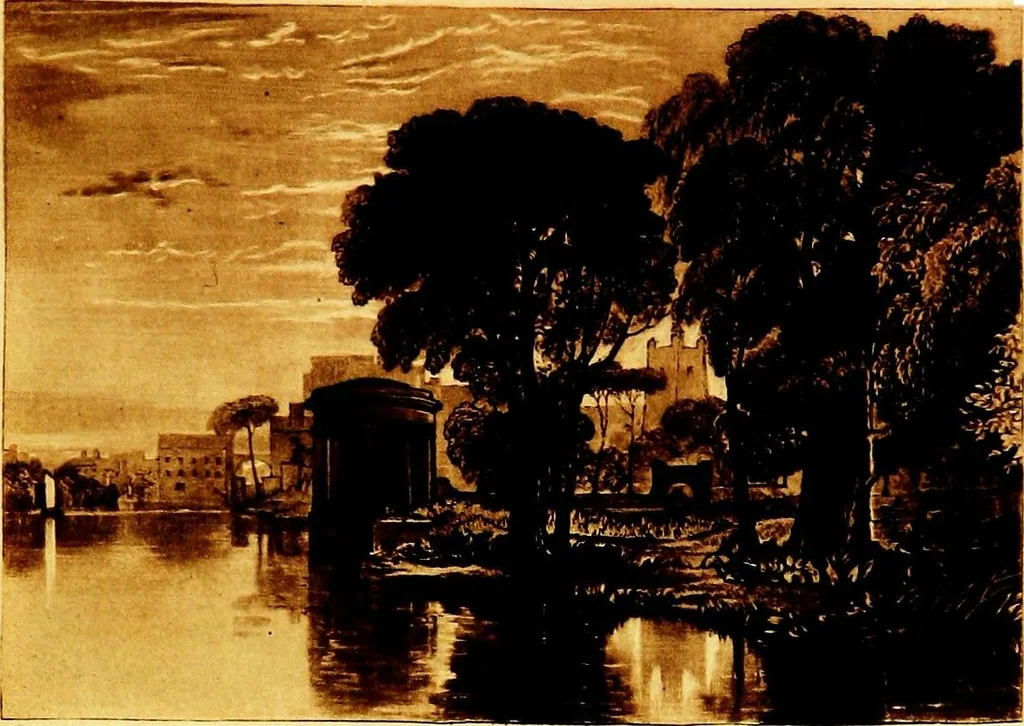 An illustration from A catalogue of the collection of prints from the Liber studiorum of Joseph Mallord William Turner, formed by the late Francis Bullard, of Boston, Massachusetts, and bequeathed by him to the Museum of fine arts in Boston, 1916, leaf 146