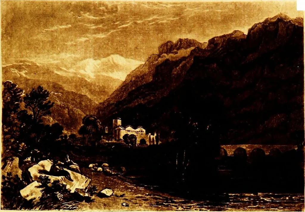 An illustration from A catalogue of the collection of prints from the Liber studiorum of Joseph Mallord William Turner, formed by the late Francis Bullard, of Boston, Massachusetts, and bequeathed by him to the Museum of fine arts in Boston, 1916, leaf 148