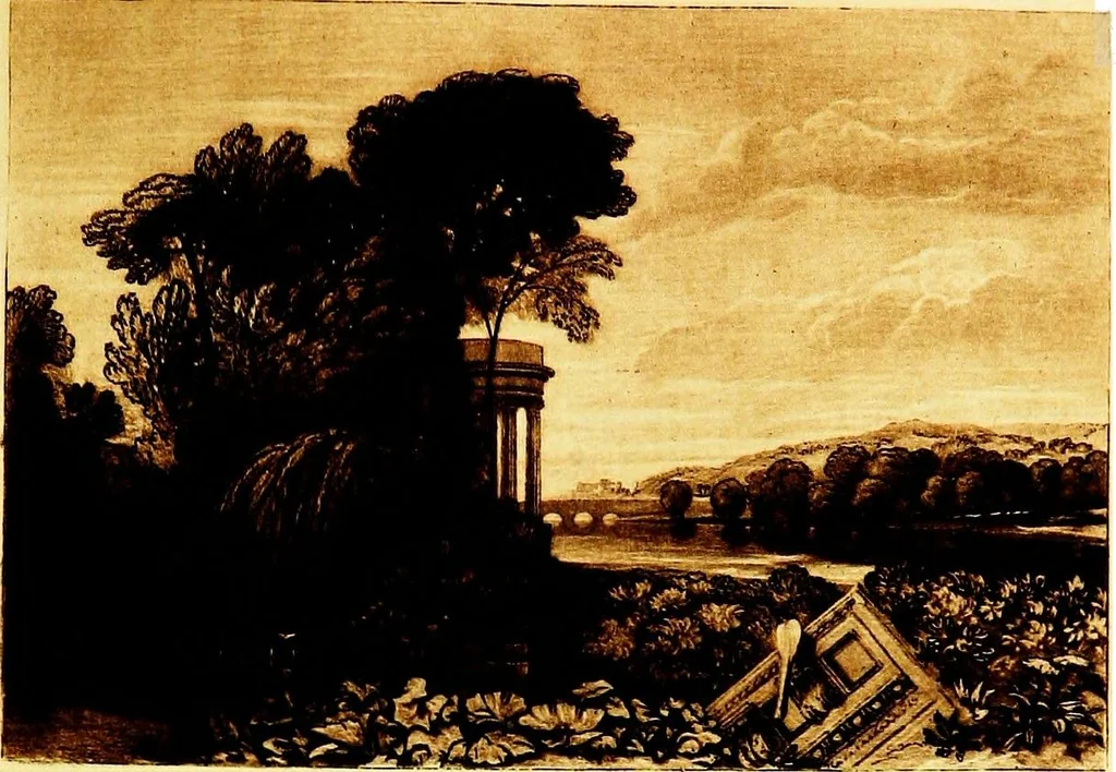 An illustration from A catalogue of the collection of prints from the Liber studiorum of Joseph Mallord William Turner, formed by the late Francis Bullard, of Boston, Massachusetts, and bequeathed by him to the Museum of fine arts in Boston, 1916, leaf 156