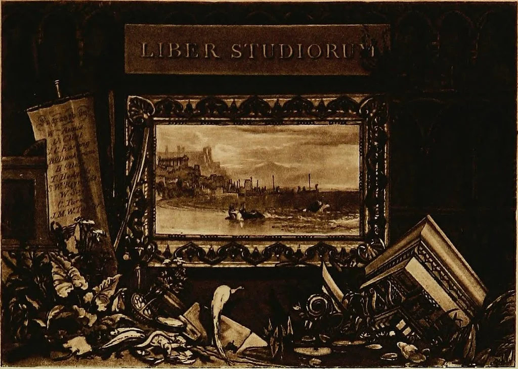 An illustration from A catalogue of the collection of prints from the Liber studiorum of Joseph Mallord William Turner, formed by the late Francis Bullard, of Boston, Massachusetts, and bequeathed by him to the Museum of fine arts in Boston, 1916, leaf 16