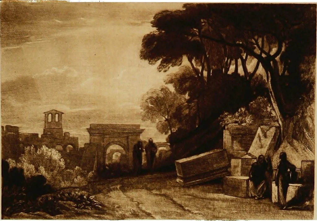 An illustration from A catalogue of the collection of prints from the Liber studiorum of Joseph Mallord William Turner, formed by the late Francis Bullard, of Boston, Massachusetts, and bequeathed by him to the Museum of fine arts in Boston, 1916, leaf 162