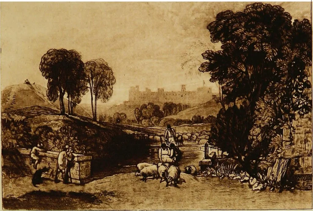 An illustration from A catalogue of the collection of prints from the Liber studiorum of Joseph Mallord William Turner, formed by the late Francis Bullard, of Boston, Massachusetts, and bequeathed by him to the Museum of fine arts in Boston, 1916, leaf 170