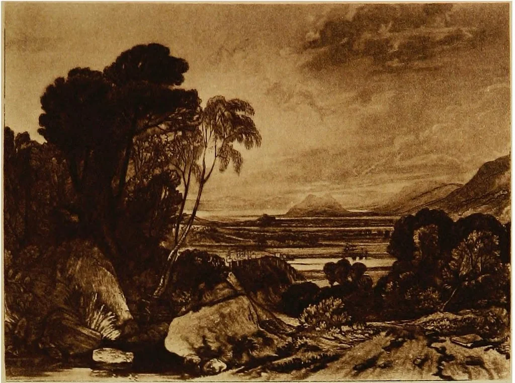 An illustration from A catalogue of the collection of prints from the Liber studiorum of Joseph Mallord William Turner, formed by the late Francis Bullard, of Boston, Massachusetts, and bequeathed by him to the Museum of fine arts in Boston, 1916, leaf 172