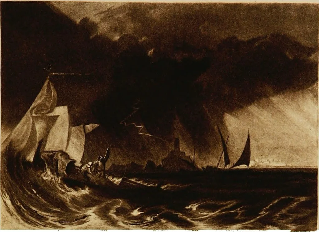 An illustration from A catalogue of the collection of prints from the Liber studiorum of Joseph Mallord William Turner, formed by the late Francis Bullard, of Boston, Massachusetts, and bequeathed by him to the Museum of fine arts in Boston, 1916, leaf 186