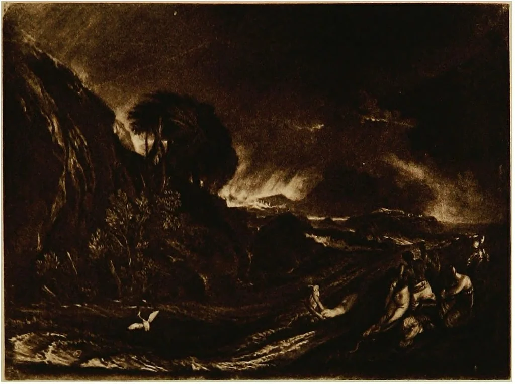 An illustration from A catalogue of the collection of prints from the Liber studiorum of Joseph Mallord William Turner, formed by the late Francis Bullard, of Boston, Massachusetts, and bequeathed by him to the Museum of fine arts in Boston, 1916, leaf 198