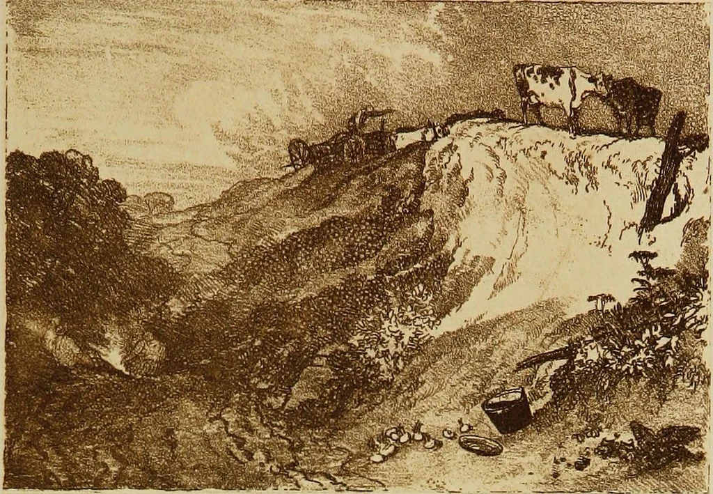 An illustration from A catalogue of the collection of prints from the Liber studiorum of Joseph Mallord William Turner, formed by the late Francis Bullard, of Boston, Massachusetts, and bequeathed by him to the Museum of fine arts in Boston, 1916, leaf 204