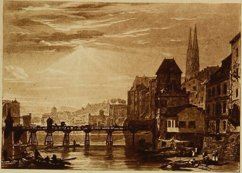 An illustration from A catalogue of the collection of prints from the Liber studiorum of Joseph Mallord William Turner, formed by the late Francis Bullard, of Boston, Massachusetts, and bequeathed by him to the Museum of fine arts in Boston, 1916, leaf 24