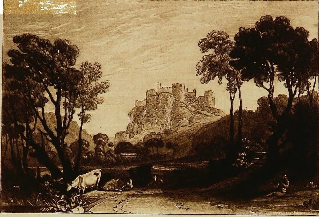 An illustration from A catalogue of the collection of prints from the Liber studiorum of Joseph Mallord William Turner, formed by the late Francis Bullard, of Boston, Massachusetts, and bequeathed by him to the Museum of fine arts in Boston, 1916, leaf 32