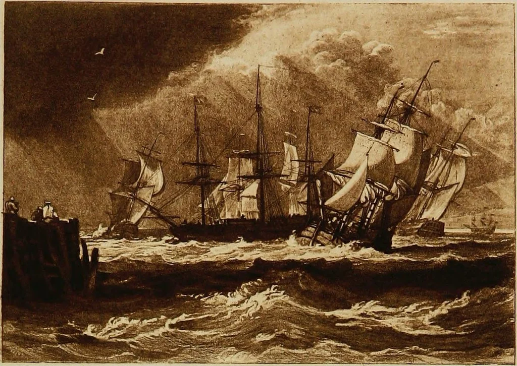 An illustration from A catalogue of the collection of prints from the Liber studiorum of Joseph Mallord William Turner, formed by the late Francis Bullard, of Boston, Massachusetts, and bequeathed by him to the Museum of fine arts in Boston, 1916, leaf 36