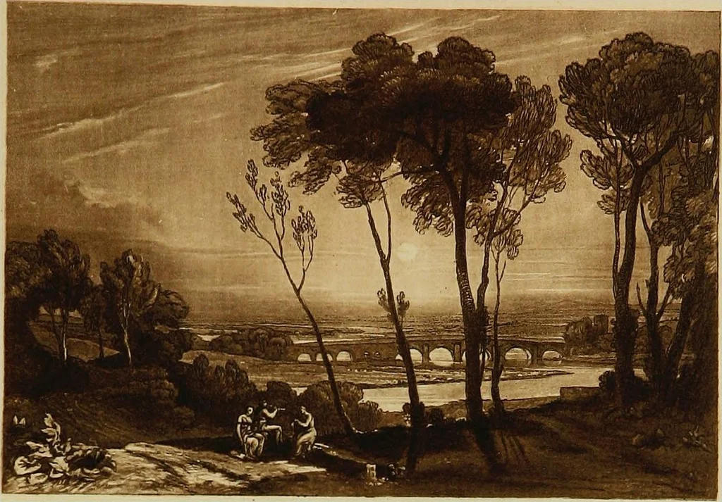 An illustration from A catalogue of the collection of prints from the Liber studiorum of Joseph Mallord William Turner, formed by the late Francis Bullard, of Boston, Massachusetts, and bequeathed by him to the Museum of fine arts in Boston, 1916, leaf 42