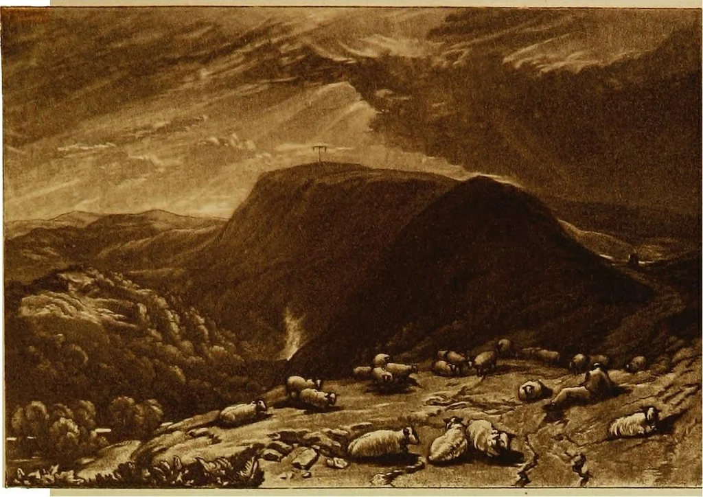 An illustration from A catalogue of the collection of prints from the Liber studiorum of Joseph Mallord William Turner, formed by the late Francis Bullard, of Boston, Massachusetts, and bequeathed by him to the Museum of fine arts in Boston, 1916, leaf 66