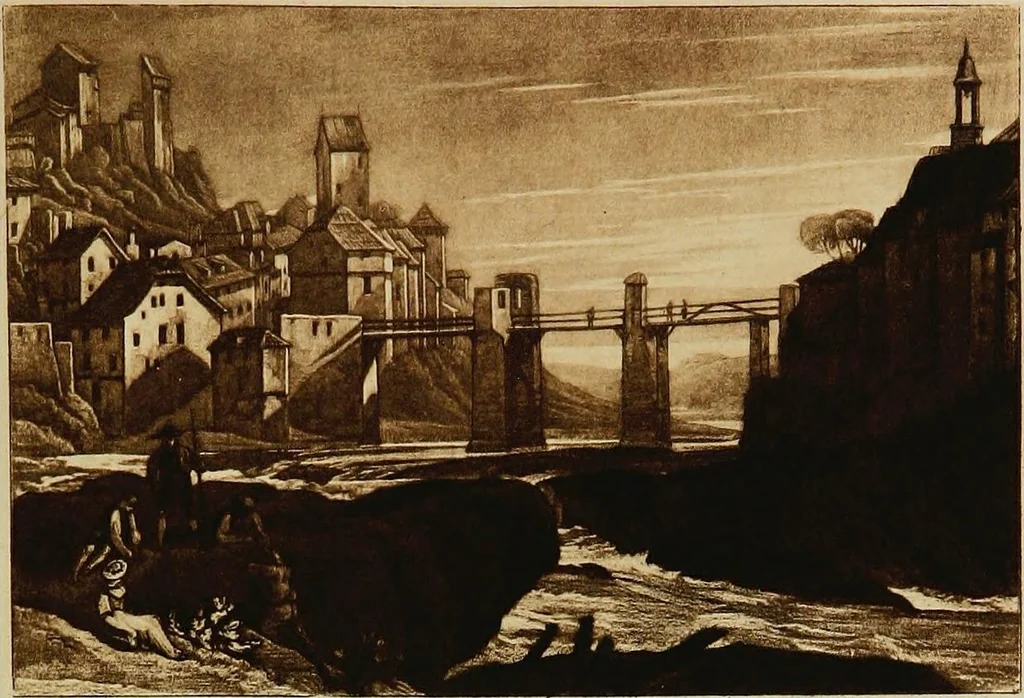 An illustration from A catalogue of the collection of prints from the Liber studiorum of Joseph Mallord William Turner, formed by the late Francis Bullard, of Boston, Massachusetts, and bequeathed by him to the Museum of fine arts in Boston, 1916, leaf 78
