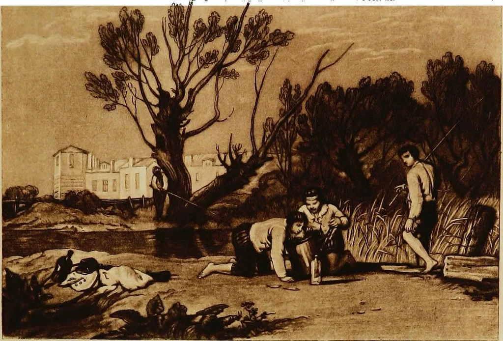 An illustration from A catalogue of the collection of prints from the Liber studiorum of Joseph Mallord William Turner, formed by the late Francis Bullard, of Boston, Massachusetts, and bequeathed by him to the Museum of fine arts in Boston, 1916, leaf 80