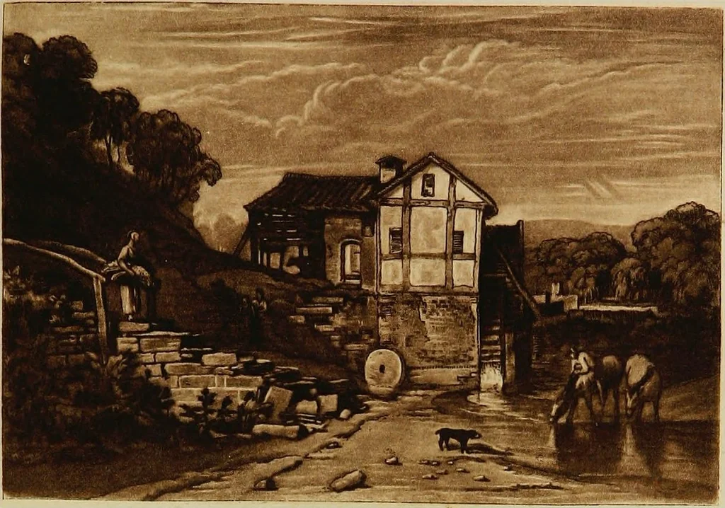 An illustration from A catalogue of the collection of prints from the Liber studiorum of Joseph Mallord William Turner, formed by the late Francis Bullard, of Boston, Massachusetts, and bequeathed by him to the Museum of fine arts in Boston, 1916, leaf 92