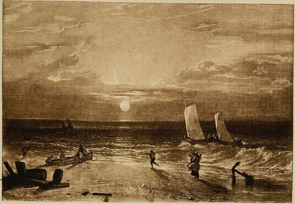 An illustration from A catalogue of the collection of prints from the Liber studiorum of Joseph Mallord William Turner, formed by the late Francis Bullard, of Boston, Massachusetts, and bequeathed by him to the Museum of fine arts in Boston, 1916, leaf 98