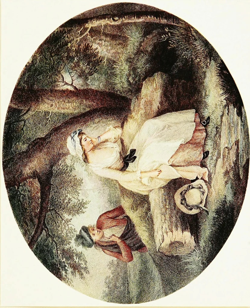 An illustration from Old English colour prints;, 1909, leaf 82