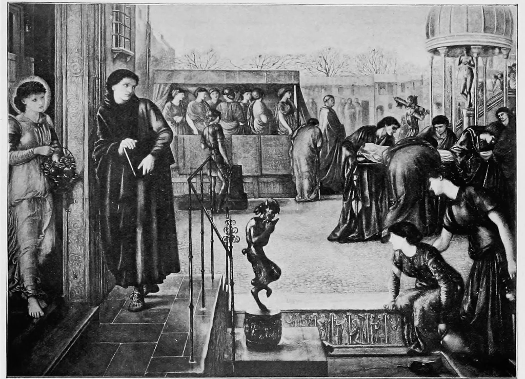 An illustration from Lives and legends of the great hermits and fathers of the church, with other contemporary saints, 1902, leaf 132