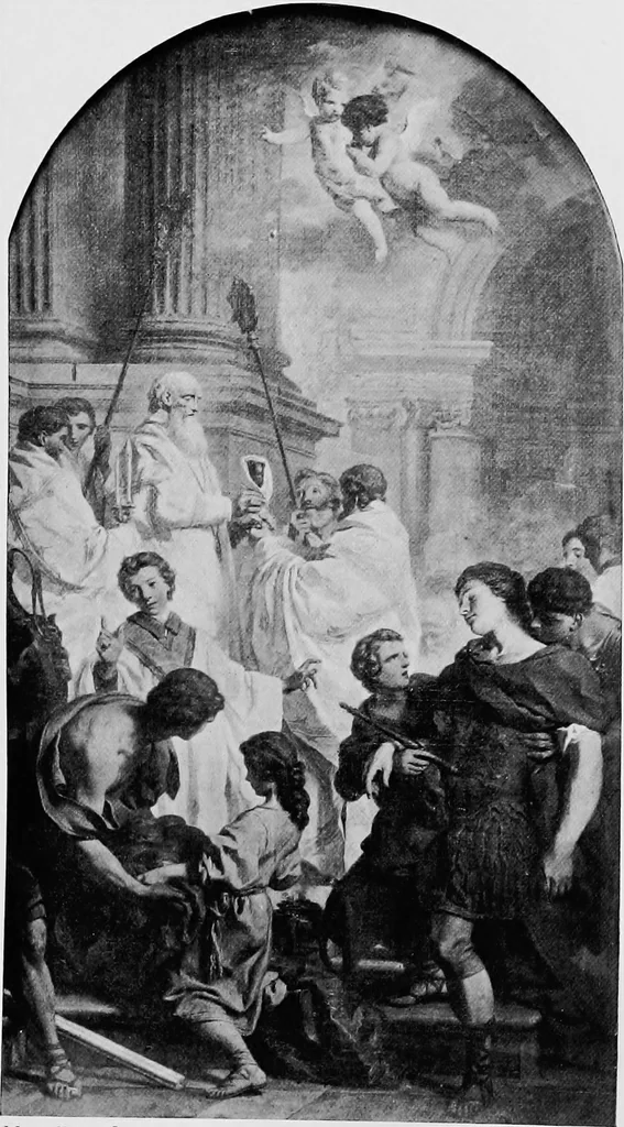 An illustration from Lives and legends of the great hermits and fathers of the church, with other contemporary saints, 1902, leaf 186