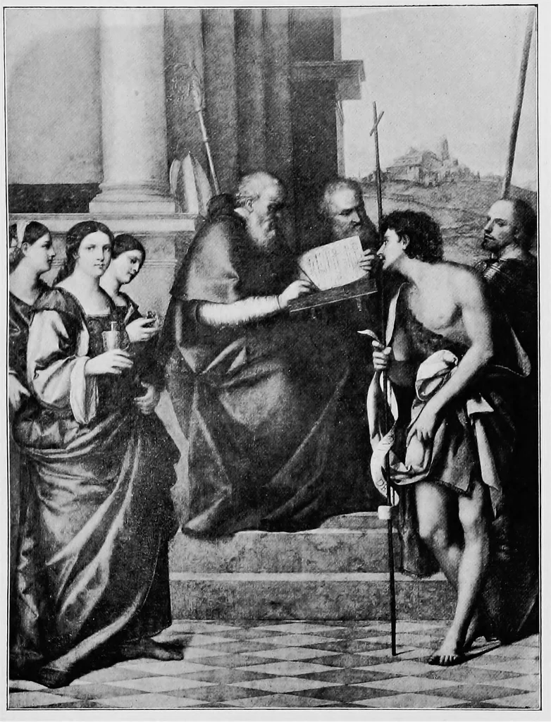 An illustration from Lives and legends of the great hermits and fathers of the church, with other contemporary saints, 1902, leaf 198