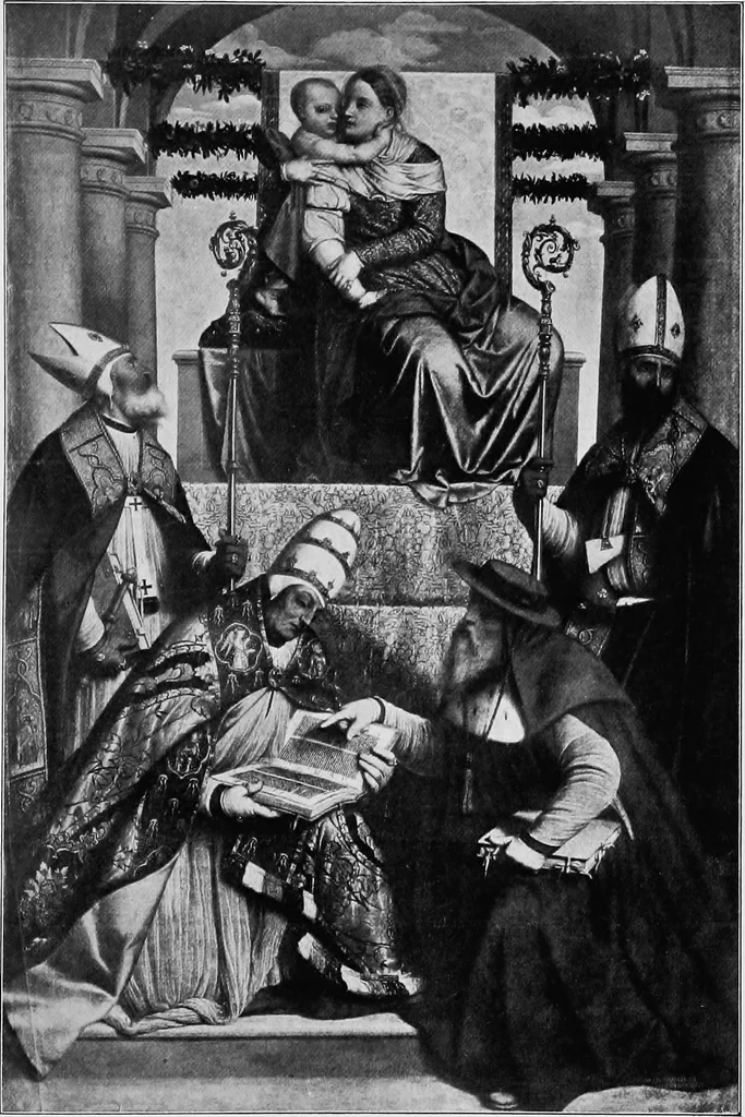 An illustration from Lives and legends of the great hermits and fathers of the church, with other contemporary saints, 1902, leaf 210