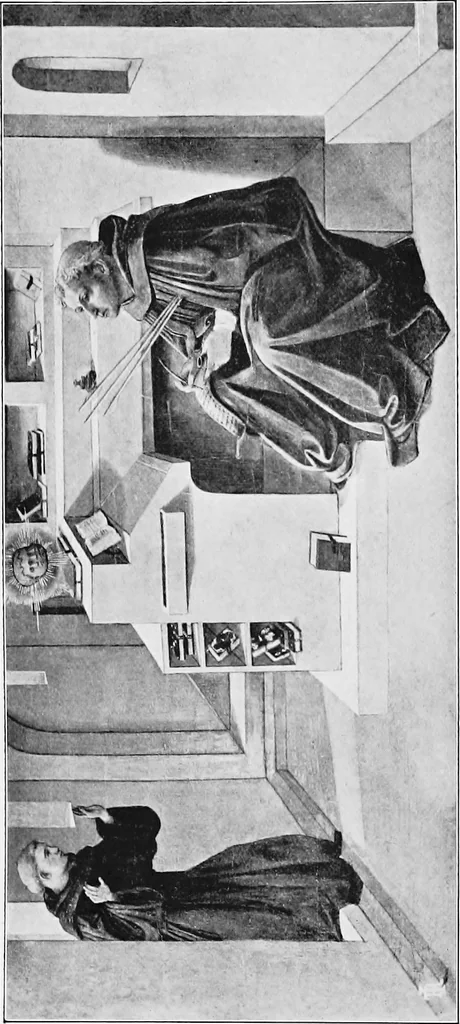 An illustration from Lives and legends of the great hermits and fathers of the church, with other contemporary saints, 1902, leaf 252