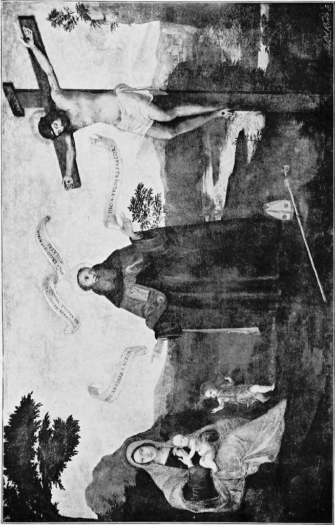 An illustration from Lives and legends of the great hermits and fathers of the church, with other contemporary saints, 1902, leaf 256