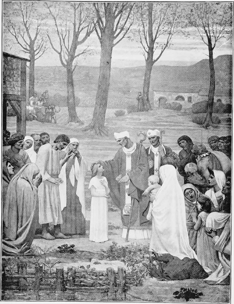An illustration from Lives and legends of the great hermits and fathers of the church, with other contemporary saints, 1902, leaf 306