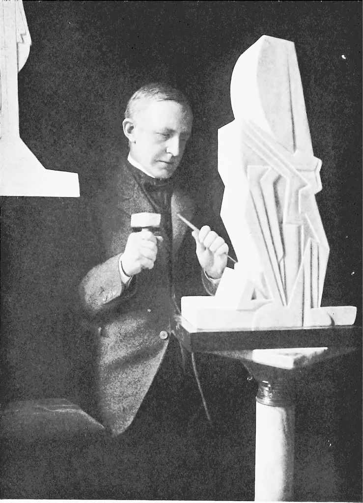 An illustration from The new art; a study of the principles of non-representational art and their application in the work of Lawrence Atkinson, 1922, leaf 9