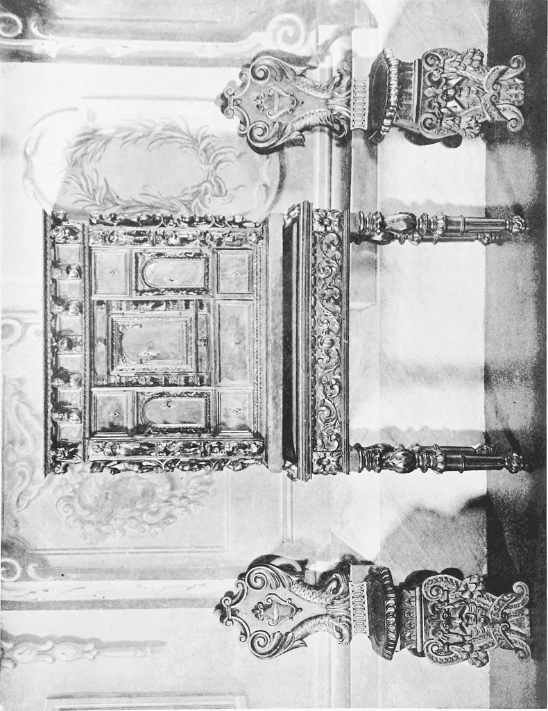 An illustration from Interiors, fireplaces, & fvrnitvre of the Italian renaissance, 1916, leaf 110