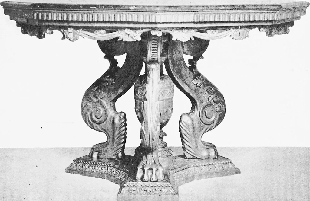 An illustration from Interiors, fireplaces, & fvrnitvre of the Italian renaissance, 1916, leaf 134