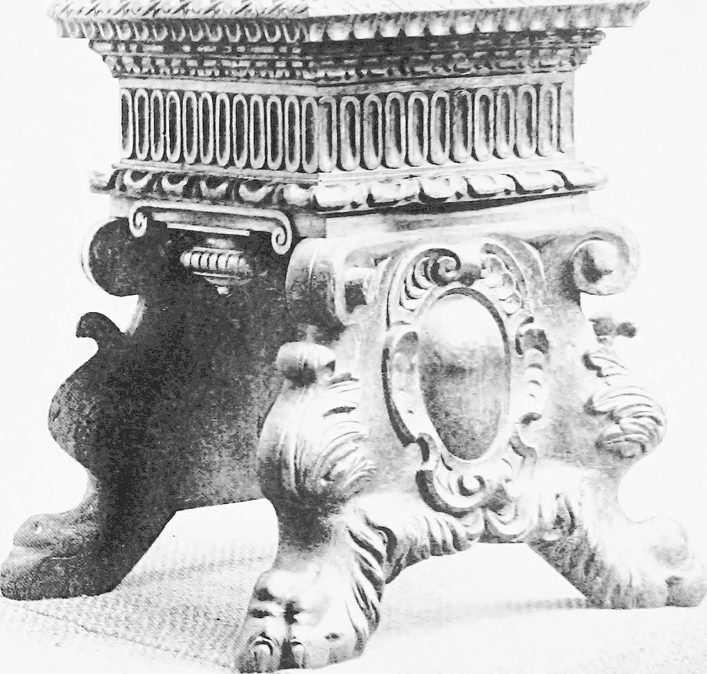 An illustration from Interiors, fireplaces, & fvrnitvre of the Italian renaissance, 1916, leaf 140
