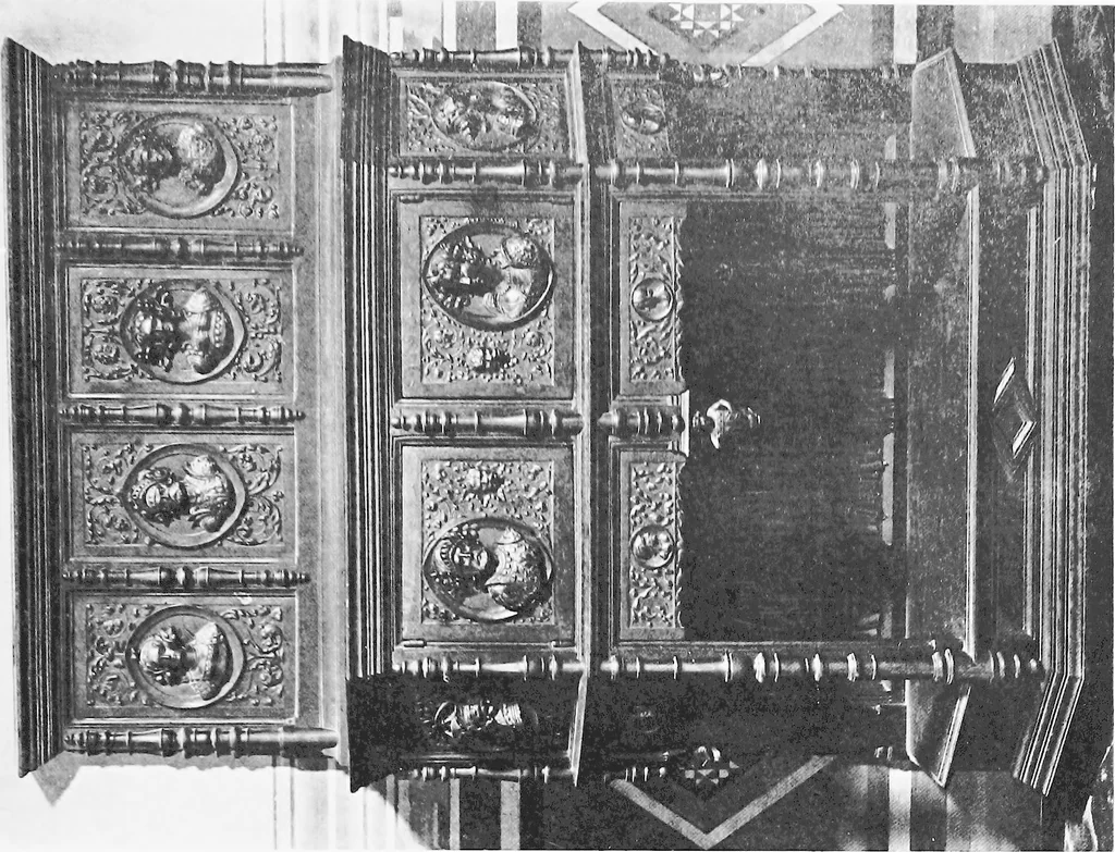 An illustration from Interiors, fireplaces, & fvrnitvre of the Italian renaissance, 1916, leaf 142