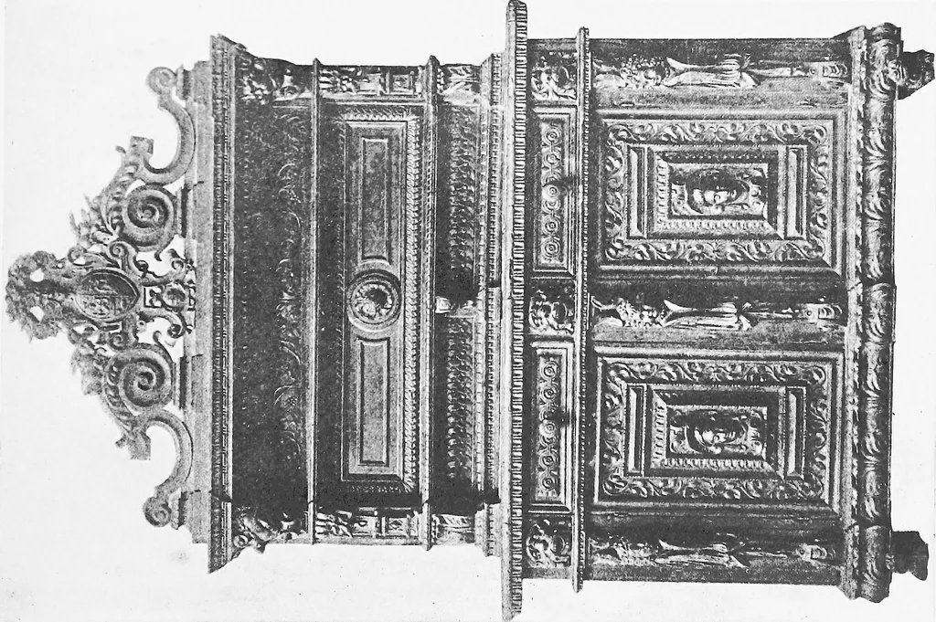 An illustration from Interiors, fireplaces, & fvrnitvre of the Italian renaissance, 1916, leaf 144