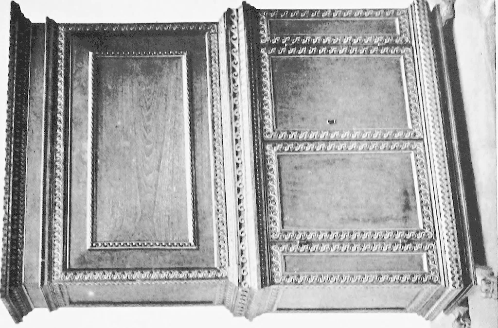An illustration from Interiors, fireplaces, & fvrnitvre of the Italian renaissance, 1916, leaf 148