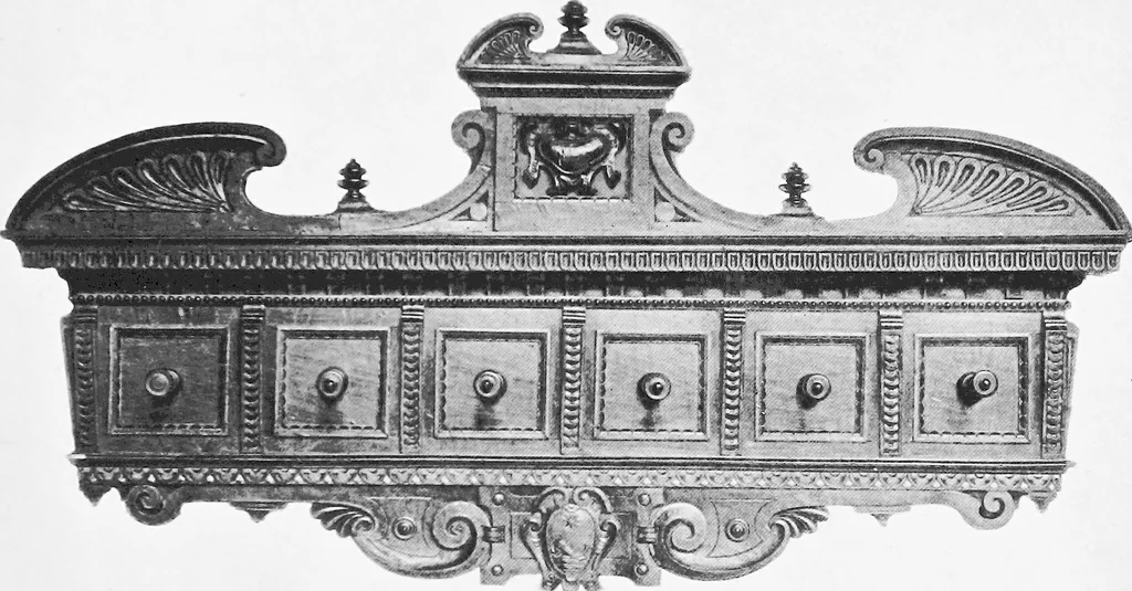 An illustration from Interiors, fireplaces, & fvrnitvre of the Italian renaissance, 1916, leaf 150