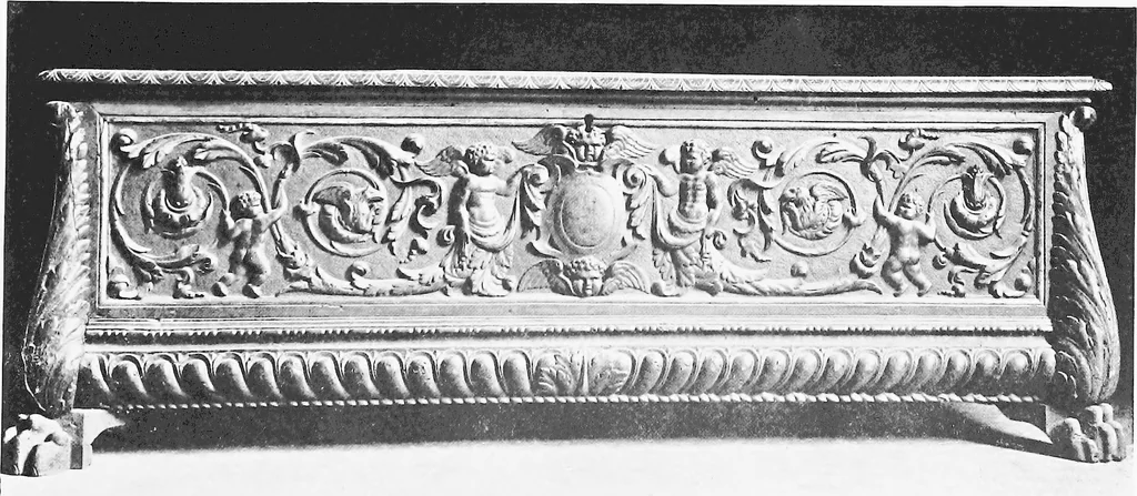 An illustration from Interiors, fireplaces, & fvrnitvre of the Italian renaissance, 1916, leaf 158
