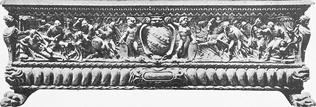 An illustration from Interiors, fireplaces, & fvrnitvre of the Italian renaissance, 1916, leaf 164