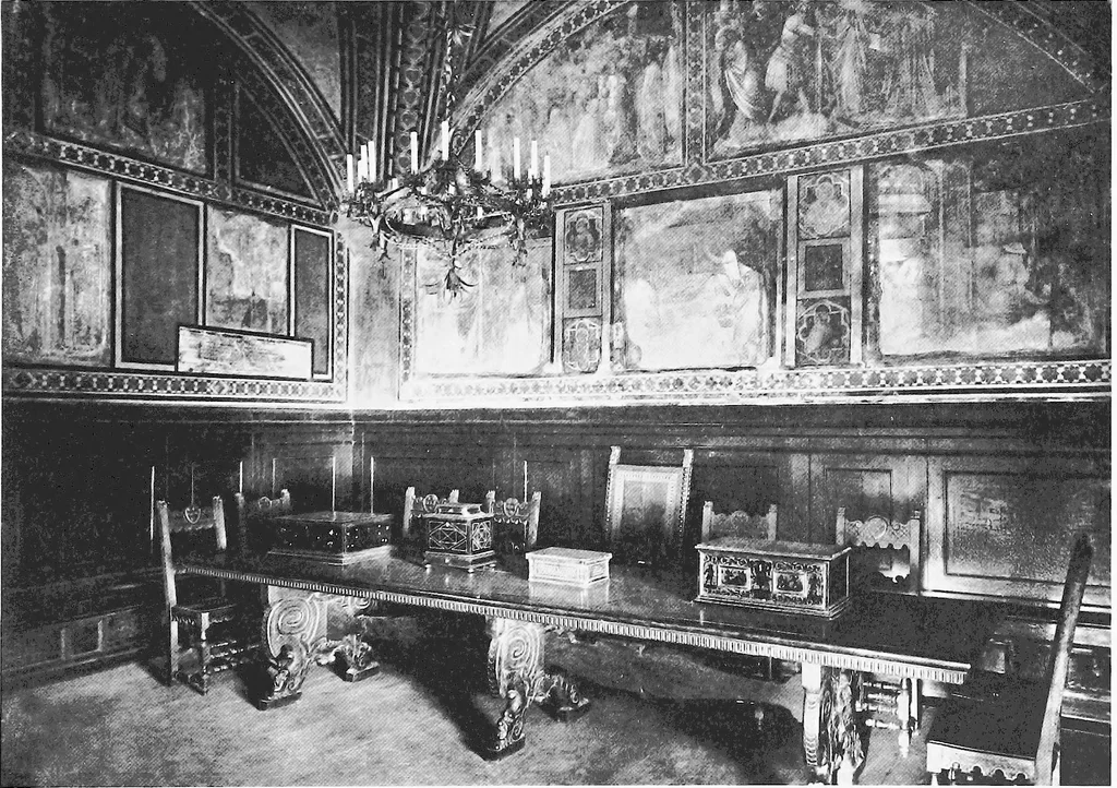 An illustration from Interiors, fireplaces, & fvrnitvre of the Italian renaissance, 1916, leaf 38