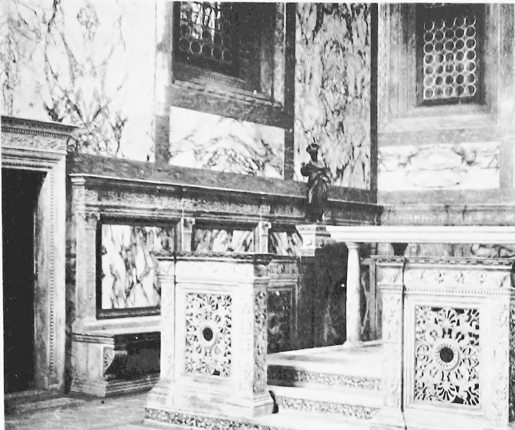 An illustration from Interiors, fireplaces, & fvrnitvre of the Italian renaissance, 1916, leaf 48