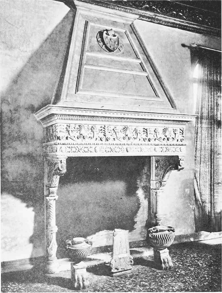 An illustration from Interiors, fireplaces, & fvrnitvre of the Italian renaissance, 1916, leaf 70