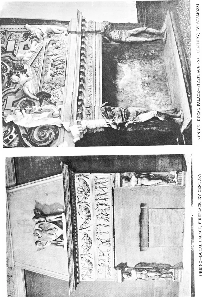 An illustration from Interiors, fireplaces, & fvrnitvre of the Italian renaissance, 1916, leaf 74