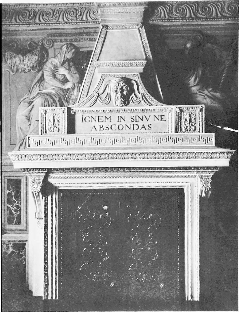 An illustration from Interiors, fireplaces, & fvrnitvre of the Italian renaissance, 1916, leaf 96