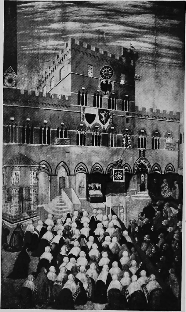 An illustration from Siena and her artists, 1907, leaf 195