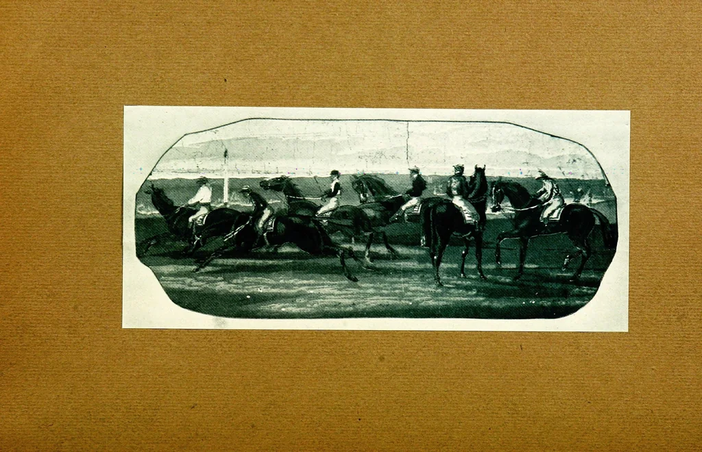 An illustration from Old time wall papers; an account of the pictorial papers on our forefathers' walls, with a study of the historical development of wall paper making and decoration, 1905, leaf 136