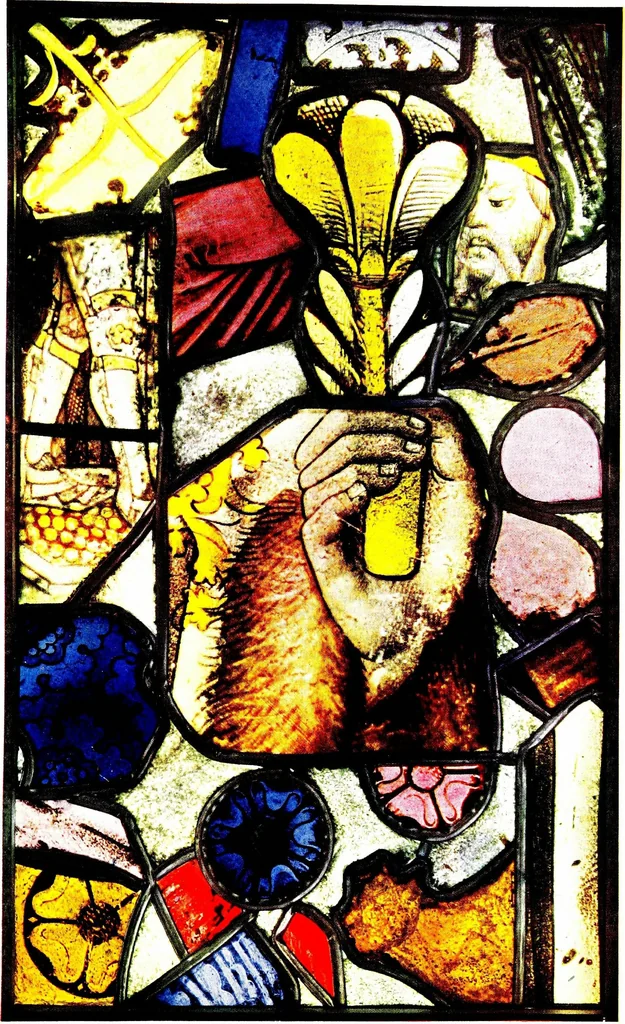 An illustration from A history of English glass-painting, with some remarks upon the Swiss glass miniatures of the sixteenth and seventeenth centuries, 1912, leaf 143