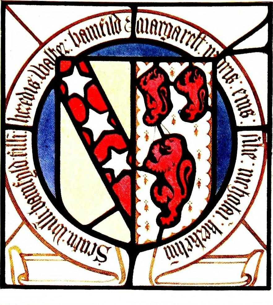 An illustration from A history of English glass-painting, with some remarks upon the Swiss glass miniatures of the sixteenth and seventeenth centuries, 1912, leaf 159