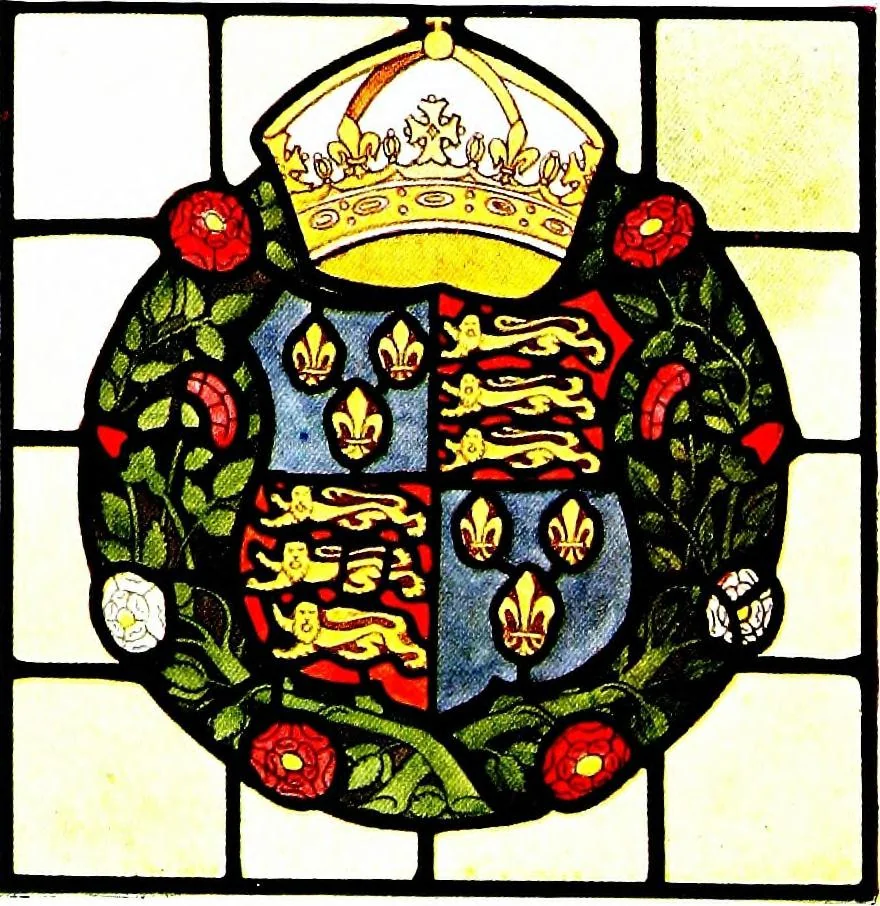 An illustration from A history of English glass-painting, with some remarks upon the Swiss glass miniatures of the sixteenth and seventeenth centuries, 1912, leaf 159