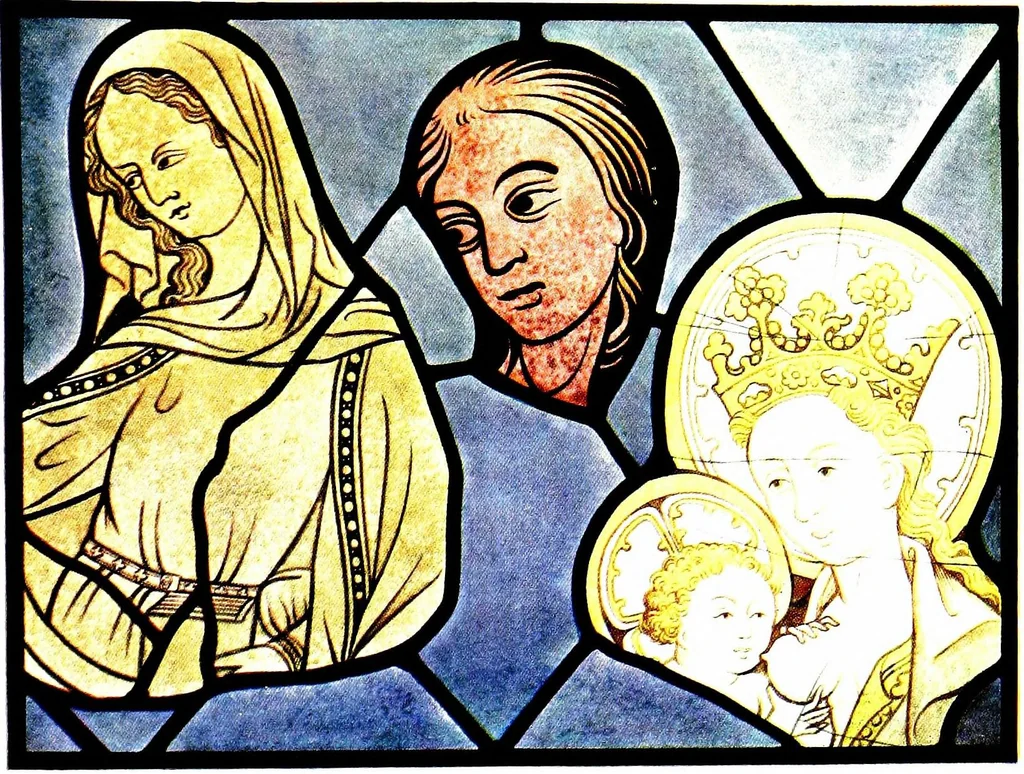 An illustration from A history of English glass-painting, with some remarks upon the Swiss glass miniatures of the sixteenth and seventeenth centuries, 1912, leaf 77