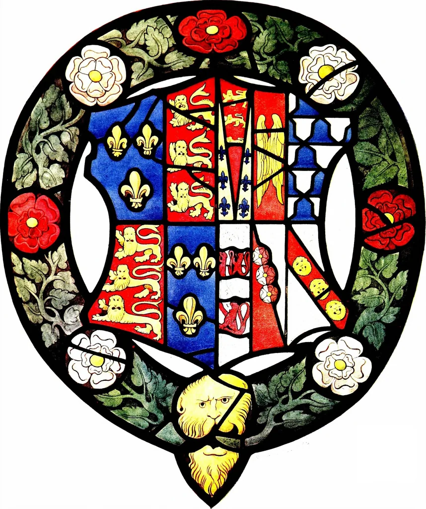 An illustration from A history of English glass-painting, with some remarks upon the Swiss glass miniatures of the sixteenth and seventeenth centuries, 1912, leaf 8
