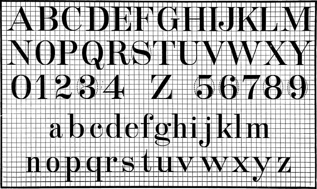 An illustration from Lettering for draftsmen, engineers and students; a practical system of freehand lettering for working drawings, 1917, leaf 56